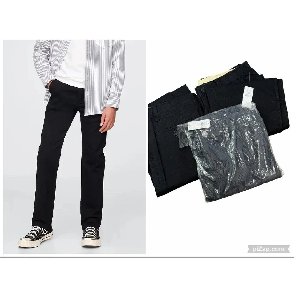 Gap Kids Boys 14 Stretch Chino Uniform Ponte Pants black NWT LOT BACK TO SCHOOL